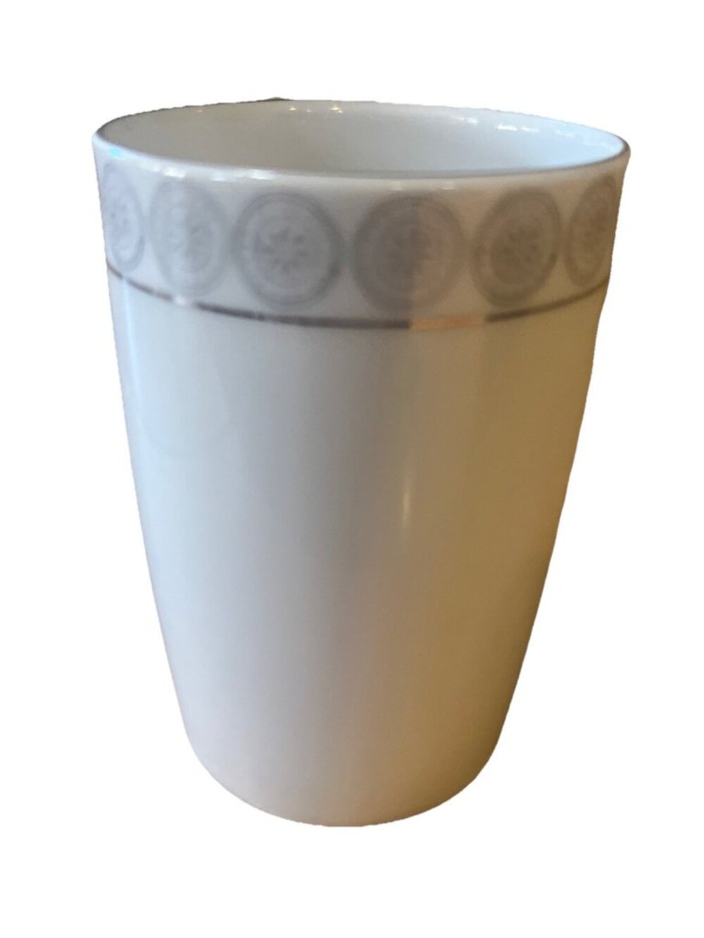 2 Vintage FUKAGAWA Porcelain SILVER Arita PATTERN #6906 Tumblers JAPAN